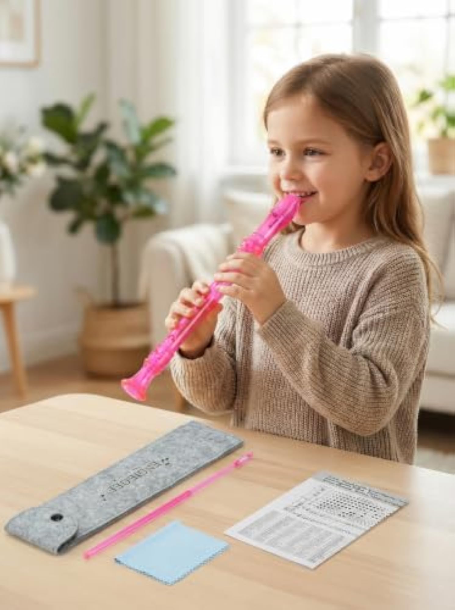 8-Hole Soprano Descant Recorder Music Flute with Case